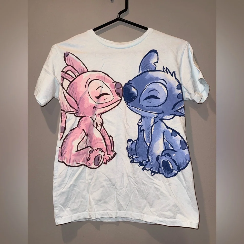 Disney Stitch Graphic Tee Kids Size L 10/12 Cute Cartoon Shirt